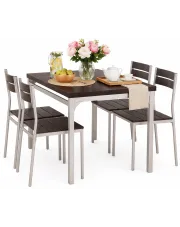 Stół z krzesłami wenge - Katris w sklepie Edinos.pl