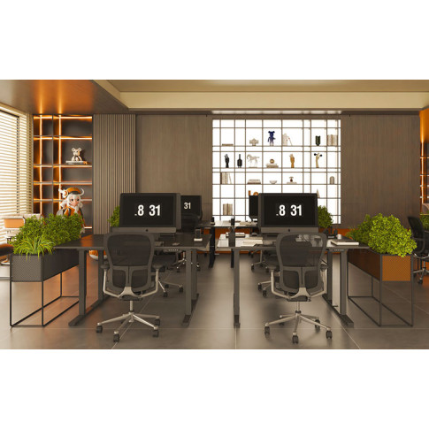 Biuro z wykorzystaniem ergonomicznego regulowanego biurka Rucal 5X