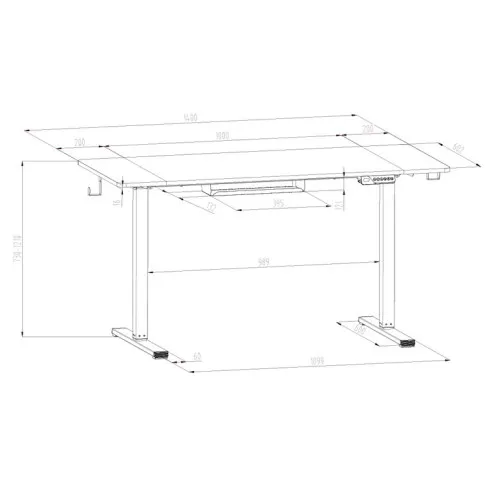 Ergonomiczne biurko z regulacją wysokości Rucal 5X 140x60