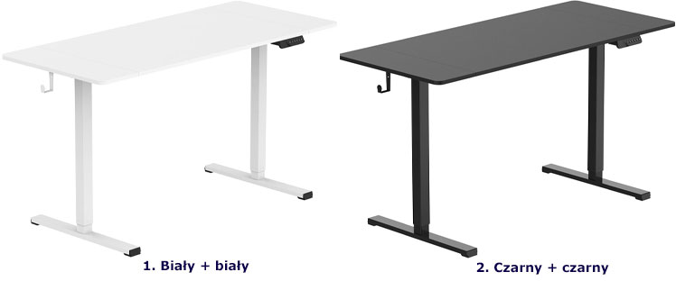 Kolory dużego biurka z regulacją wysokości Rucal 5X