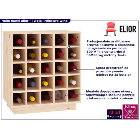 Szafka na 16 butelek Holm kolor naturalny