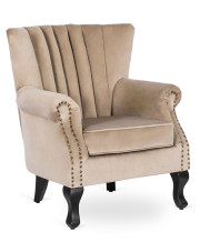 Beżowy fotel wypoczynkowy w stylu glamour - Efox