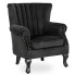 Czarny welurowy fotel uszak glamour - Efox