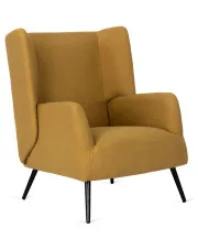 Musztardowy fotel wypoczynkowy uszak - Vrasa w sklepie Edinos.pl