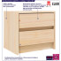 Infografika drewnianej szafki nocnej z 2 szufladami Cefo