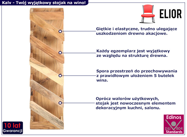 Drewniany regał na wino Kalv