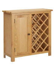 Drewniana szafka z półkami i stojakiem na wino - Szabol 