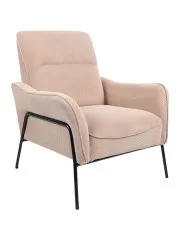 Beżowy fotel wypoczynkowy w stylu loft - Alfo w sklepie Edinos.pl