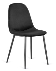 Czarne minimalistyczne krzesło welurowe - Heso w sklepie Edinos.pl
