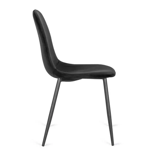 Czarne welurowe krzesło Heso