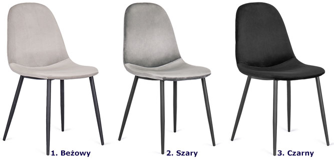 Czarne minimalistyczne welurowe krzesło Heso