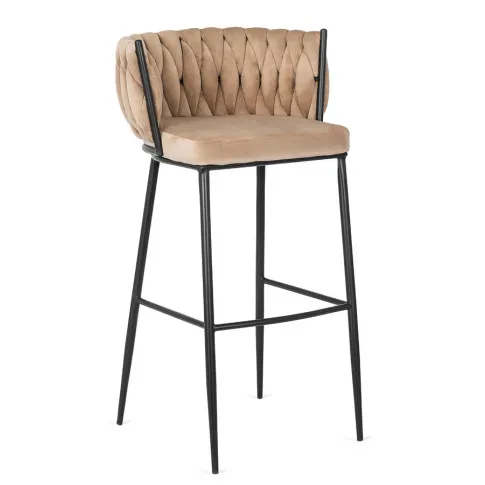 Beżowy hoker z plecionką Gido