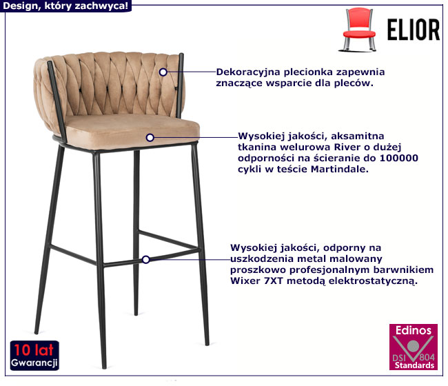 Beżowy welurowy hoker Cardi