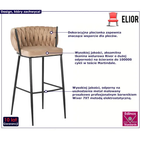 Beżowy nowoczesny hoker Gido