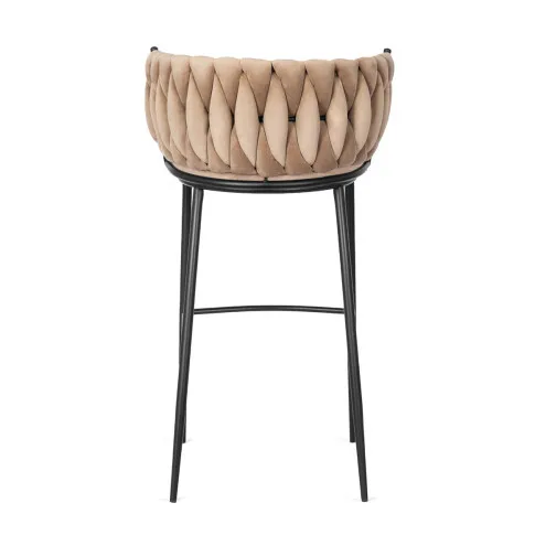 Beżowy welurowy hoker Gido