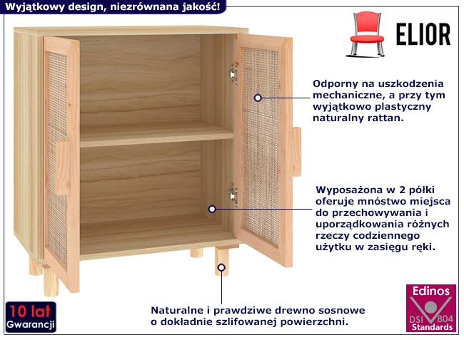 Brązowa komoda na nóżkach wstylu bogo Cukor 4X