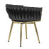 Czarne obrotowe krzesło glamour Akto