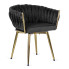 Czarne obrotowe krzesło welurowe tapicerowane glamour - Akto