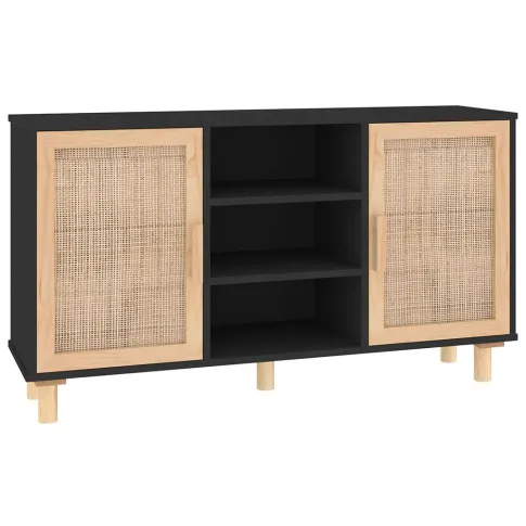 Czarna komoda na nóżkach Cukor 5X