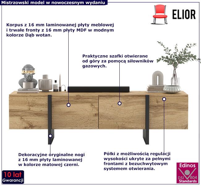 Szafka rtv dąb wotan Monet