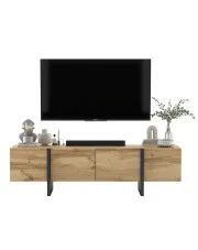 Loftowa stojąca szafka rtv dąb wotan - Mosi 3X w sklepie Edinos.pl