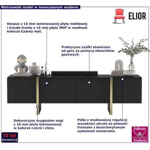 Nowoczesna czarna szafka rtv Monet