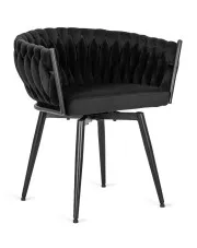 Czarne obrotowe krzesło z podłokietnikami - Rexi