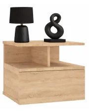 Wisząca szafka nocna z szufladą dąb sonoma - Milleniar w sklepie Edinos.pl