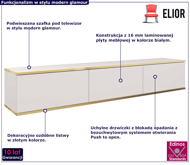 Szafka rtv biała Lemur 5X