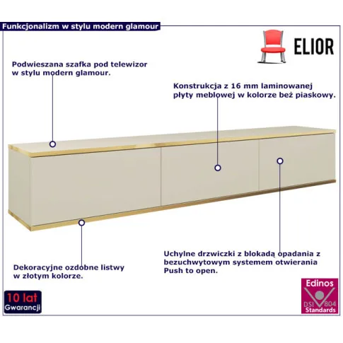 Nowoczesna szafka rtv beż piaskowy Ormond 5X