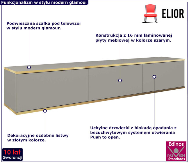 Szafka rtv szara Lemur 5X