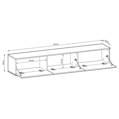 wymiary ściennej szafki rtv 175cm Ormond