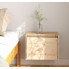 Sosnowa naturalna szafka nocna wisząca Pios 3X w przykładowej sypialni
