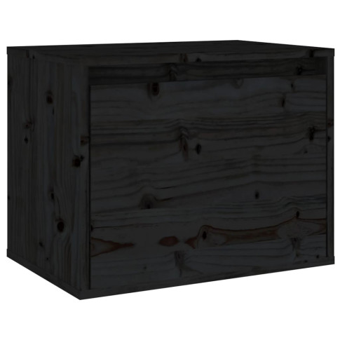 Czarna drewniana wisząca szafka nocna Pios 3X
