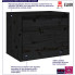 Infografika czarnej drewnianej szafki nocnej wiszącej Pios 3X