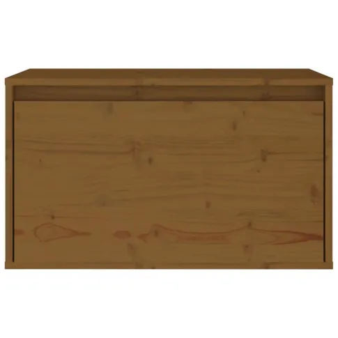 Brązowa sosnowa wisząca szafka nocna Pios 4X miodowy brąz