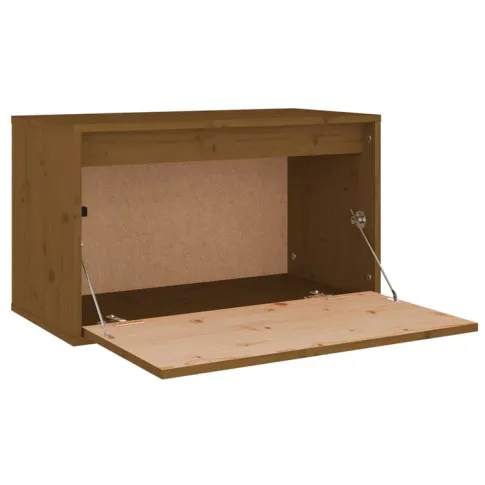 Drewniana szafka nocna ścienna z uchylnym frontem Pios 4X miodowy brąz