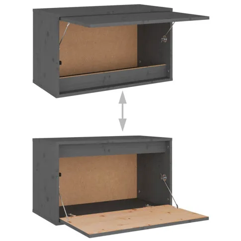 Szara wisząca szafka nocna z uchylnym frontem Pios 4X