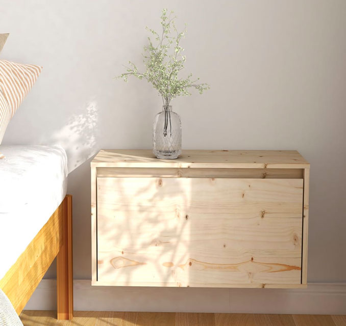Sypialnia z wykorzystaniem ściennej szafki drewnianej Pios 4X