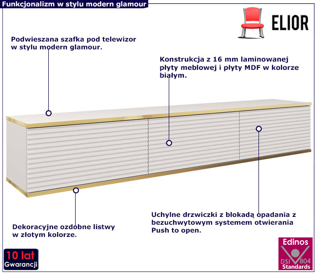 Szafka rtv biała Ormond 6X