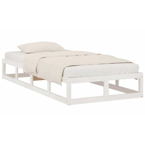 białe drewniane łóżko 90x200 Kaori 3X