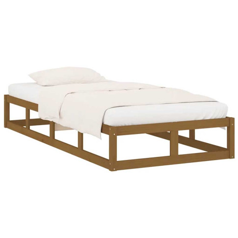 brązowe drewniane łóżko 90x200 Kaori 3X