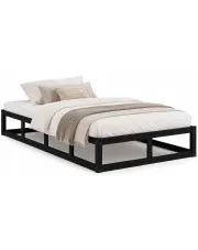 Czarne jednoosobowe łóżko z drewna 90x200 - Rixo 3X w sklepie Edinos.pl