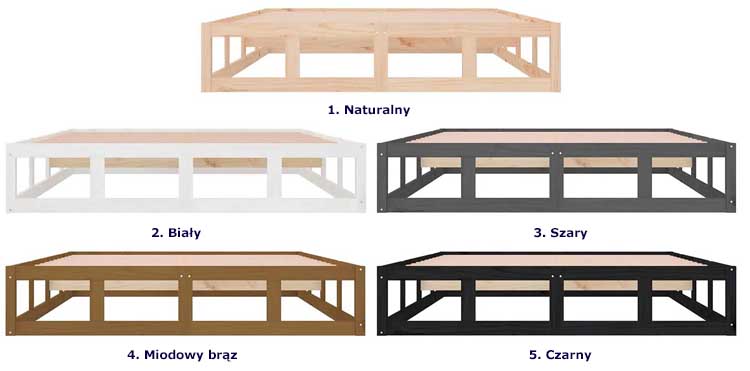 kolory łóżka sosnowego Kaori 4X