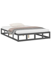 Szare drewniane łóżko w stylu japandi 120x200 - Kaori 4X w sklepie Edinos.pl