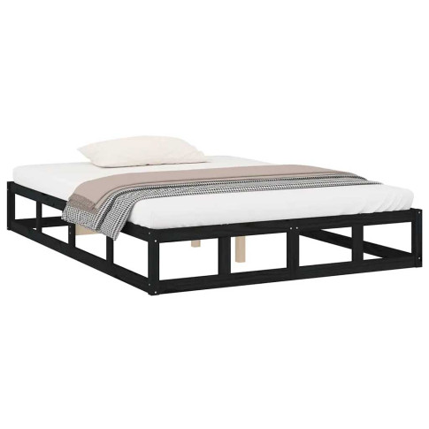 czarne drewniane łóżko 120x200 Kaori 4X
