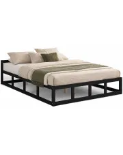 Czarne łóżko z litego drewna 120x200 - Rixo 4X w sklepie Edinos.pl