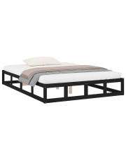 Czarne podwójne drewniane łóżko 140x200 - Kaori 5X w sklepie Edinos.pl