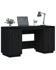 Czarne biurko z drewna sosnowego - Cetus w sklepie Edinos.pl