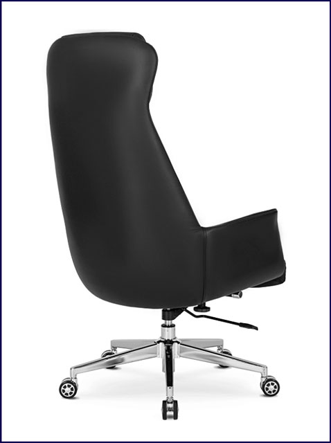 Czarny elegancki fotel biurowy z ekoskóry Onro